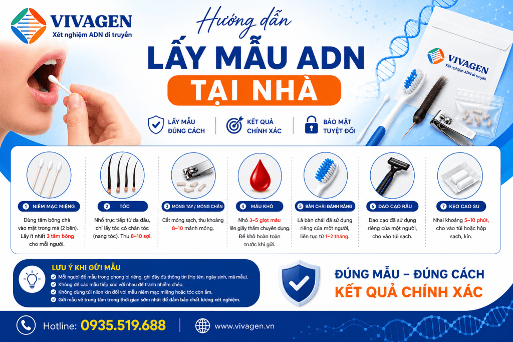 Hướng dẫn thu mẫu ADN tại nhà.